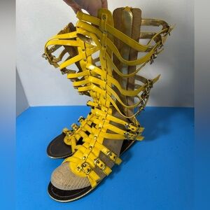 Yellow Gladiator Sandals